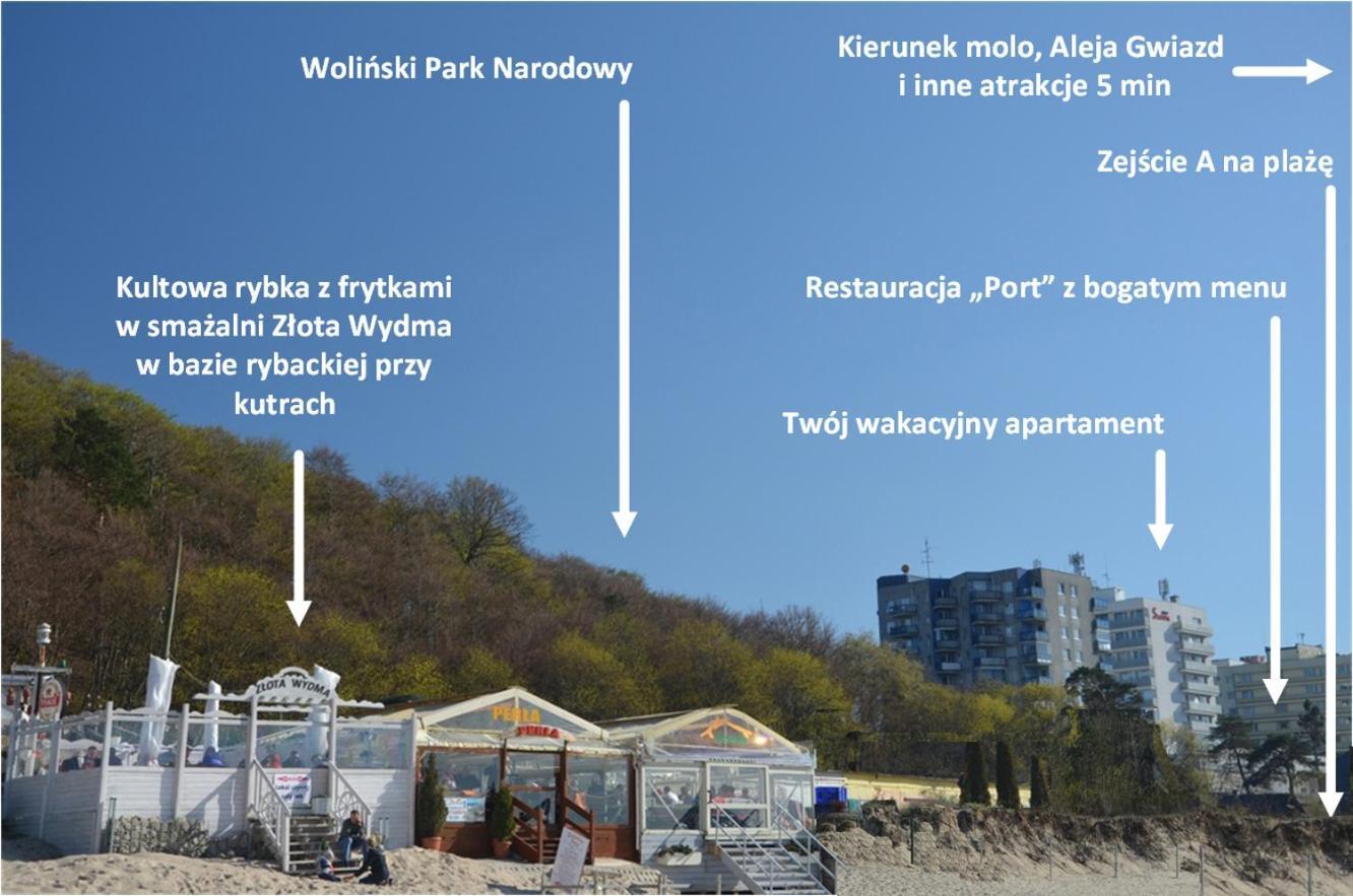 Maly Przytulny Apartament Z Widokiem Na Morze - Po Remoncie Leilighet Miedzyzdroje Eksteriør bilde
